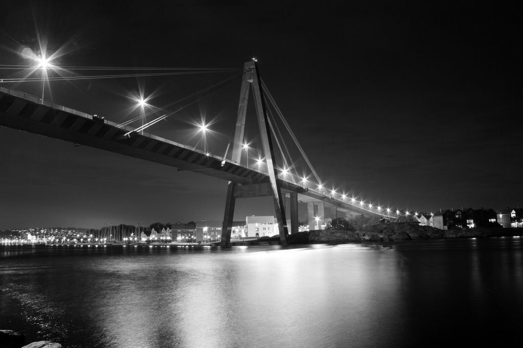 fuckyeahstreetlights:  Stavanger bridge…. and also the big A„ do you see it ?