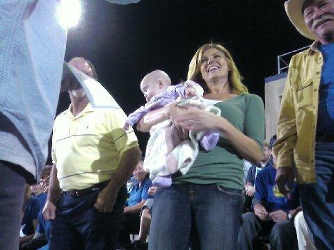 Tami and Gracie cheering on the Panthers!