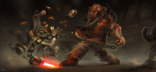 iamthebrainwasher:  smkflwr:  justinrampage:  Gordon Theobald created the baddest Ewok that I have EVER seen! Meet the newest member of the Sith, Darth Mawrok! He is the Dark Side of the force brought together with a Kratos style chain lightsaber. “Hail