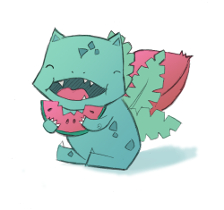 iamthebrainwasher:  colorlust:  #002 - Ivysaur 