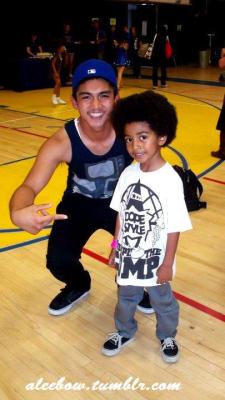 this is old!! but yeah!! MILES &ldquo;BABY BOOGALOO&rdquo; BROWN and meee!! haha u can see my arm pit hair!!