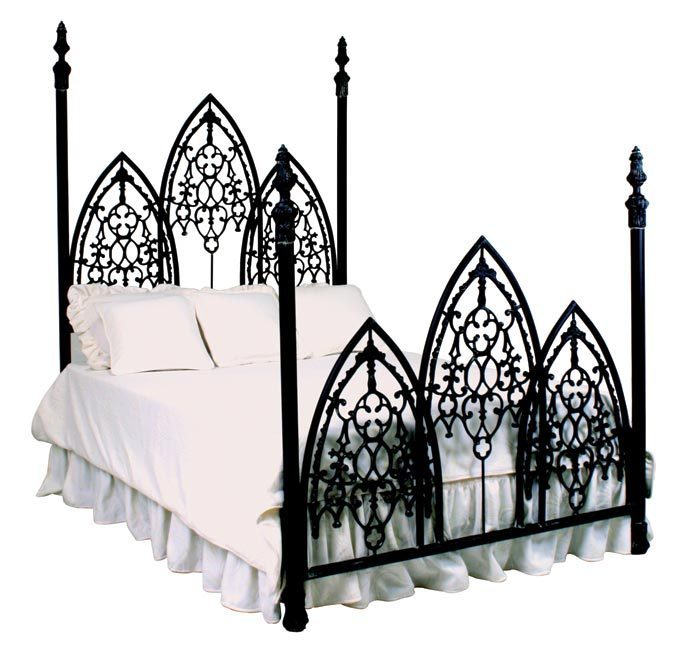 dreamingviolet:  laudanumandarsenic:  glamnoir:  French Gothic Iron Bed at Victorian