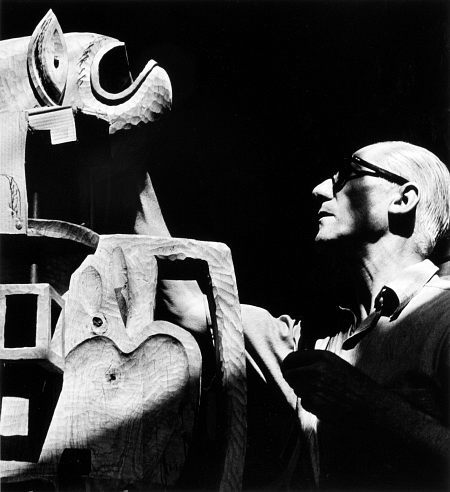 Le Corbusier, Boulogne ca 1950 -by Lucien Hervé