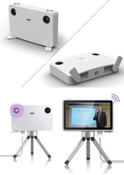 loveekaylamarie:  mermaidmanityofficer:  thedailywhat:  Cute Projector Camera of the Day: René Woo-Ram Lee’s “Pico” 2-in-1 projector camera is capable of projecting images out of one “eye” and capturing images with the other. It records sounds