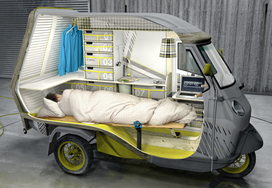 “Bufalino” by German industrial designer Cornelius Comanns is a small camper which is equipped to meet the basic needs of one person. I’m incredibly attracted to this concept since I have short, recurring sprints in several cities. It’s the ideal...