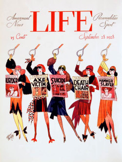 aprilmarcheson:  lyriquediscorde: mudwerks: life: newsweek: capitalnewyork:       40 vintage magazine covers. via [brainpicker]      Tabloids!       