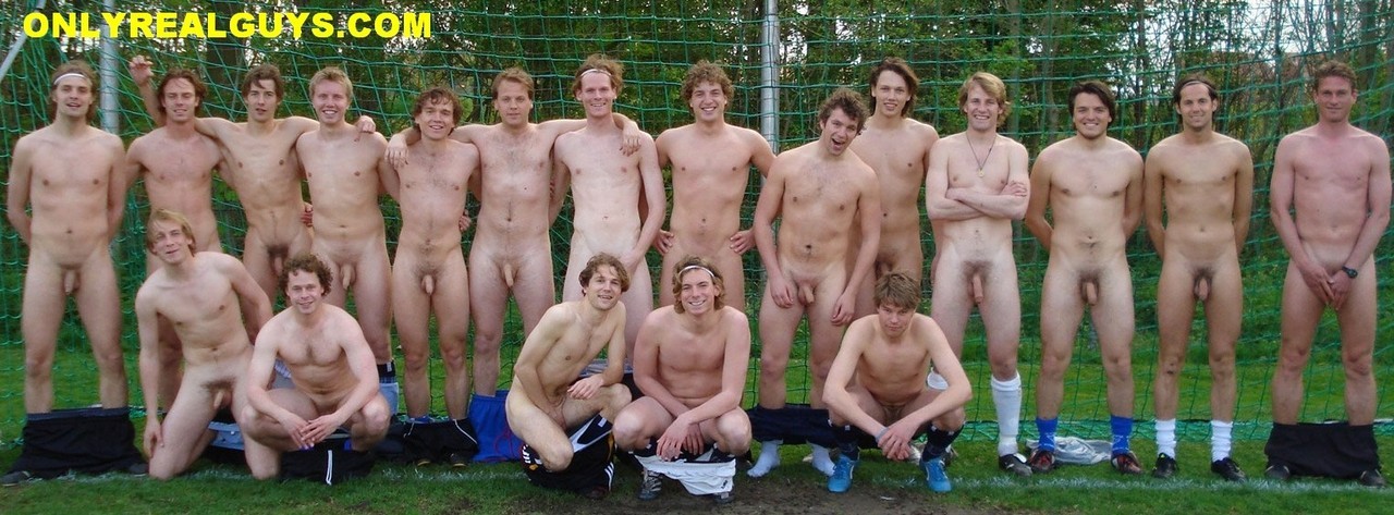 Naked soccer team.