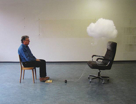 eiuv:  ohbutwebestmakepeacewithit: colorgrl:   awe-arc:   arterialtrees:   iheartmyart: Roman Signer, Beim Chef (With the Boss), 2009.    