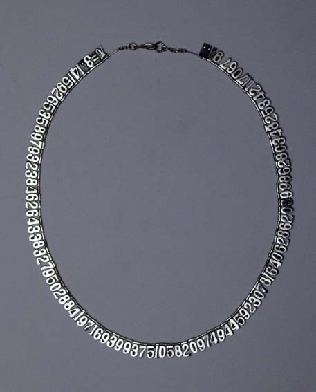 fyeahstrangefinds:  Pi Necklace Awesome geeky necklace. The Pi Necklace has all the