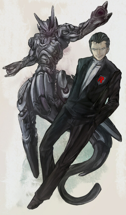 svalts: Mewtwo and Giovanni by Akai T