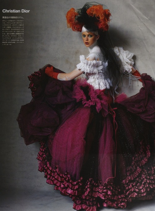 fuckyeahjohngalliano: Christian Dior Fall 2003 Haute Couture Magazine: Vogue Nippon Model: Elis