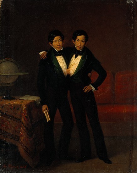 loverofbeauty:  androphilia: Chang &amp; Eng, Siamese Twins 1836 