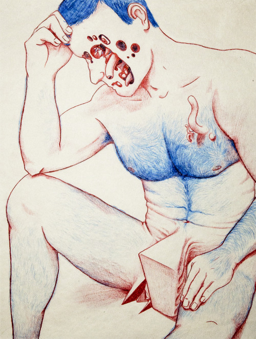 homocomix:  fernandolins:  “Homem 02” - Fernando Lins, 2010 Watercolor pencil on paper  new artist o