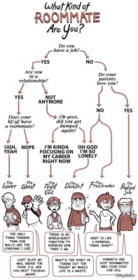 thedailywhat:  Flowchart of the Day: “What Kind of Roommate Are You?” by Caldwell Tanner. [collegehumor.] 