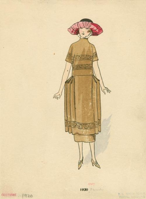 antiquememes:
“ Image ID: 1599740
[Brown dress and pink hat, France, 1920.] (1926)
”