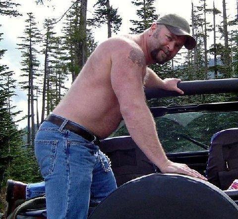 bearlysane:  bear on a jeep 