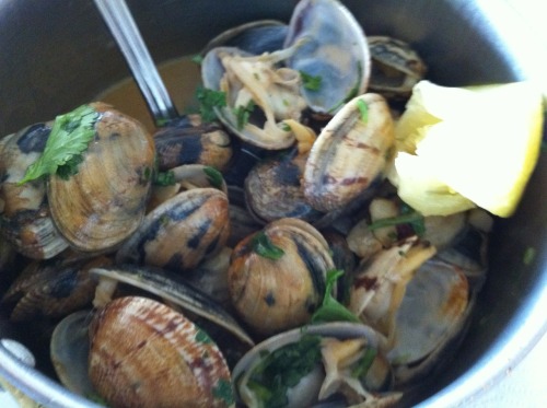 Lunch a week ago: Portugese style clams from Lisbon Lunch today: Cheesesteak from Chicken Deli I thi