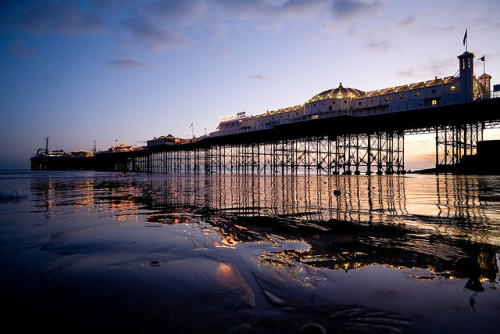 Low tide and Brighton pier at dusk, Brighton, England, Europe
© kevin meredith