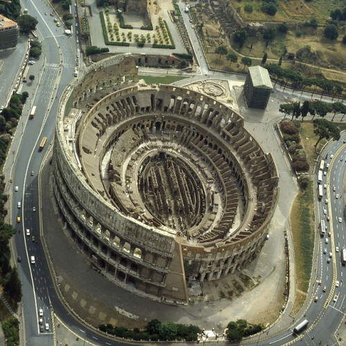 Aerial view of the Colisseum, Rome, Italy, Europe© Carlo A.G. Tripodi