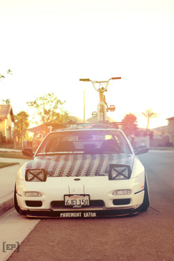 toolow:  toolow:  warrenaguilar:  photosbyep:  just fuckin around in photoshop…  240sx D;   That would be my car sir:)  Throwback Thursday