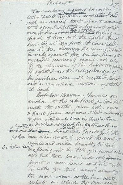 Porn photo libraryland:  Manuscript page from Frankenstein