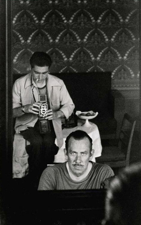 chagalov:  Robert Capa photographing John Steinbeck, Moscow, sept. 1947 -by Robert Capa via ICP