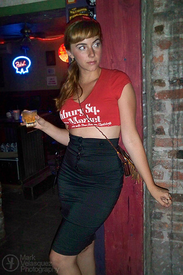 Kacie took me out to The EL Bar dressed like this on one of my last nights in South Philly this past August. After visiting a few other establishments, we drunkenly crashed at her friend’s place that night. Even though we went back to her place