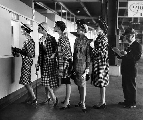 pink-sunset:  1958 Roosevelt Raceway. Photo by Nina Leen—one of the first female photographers for Life magazine. 