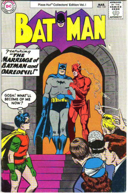 rabbithugs:  covermashups:  Gay Comics Code suggested, and I’m happy to deliver. Thanks to all of you for recommending my blog, it’s great to see such positive feedback. Mashed covers: Batman 122 Pizza Hut Collector’s edition Vol. I What If…?