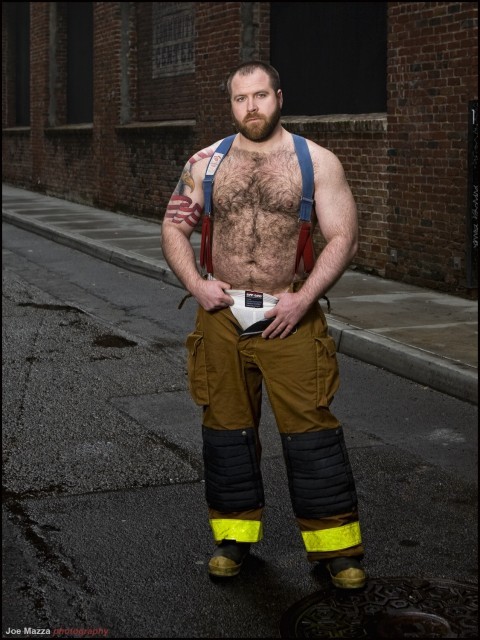 This is pretty close to perfection in my option. Hairy chest, beard, suspenders, tattoo…