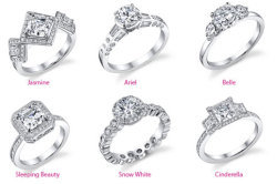 boneworks:  sebas-chan:justanotherprettylie:disneyadventures: In Spring 2010 a new line of beautiful diamond engagement rings will be released from Disney. Each ring is inspired by one of the classic Disney Princesses. The rings were designed by Kirstie