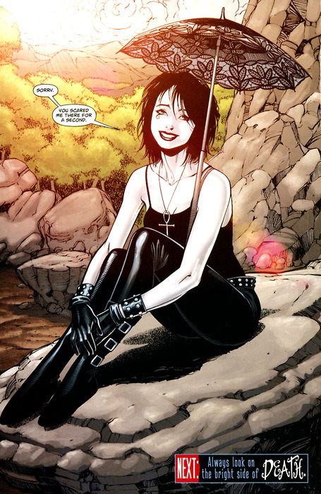 CHARACTER OF THE DAY. Death from The Sandman graphic novels by Neil Gaiman. She is the second oldest in the Endless, a family of anthropomorphic beings. Charming and down-to-earth, this gothic girl is one of most unconventional personifications of...