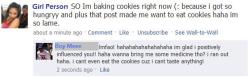 hehehe she baked some cookies