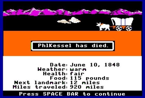 eyebleaf:I sent the Leafs on The Oregon Trail. I may have been drinking.Um, I do this sober. I have 