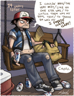 thedailywhat:  Pokémon Fan Art of the Day: “2 B A Master” by Michael Mayne. Obligatory: Gary Fucking Oak. [deviantart.]  lol