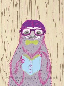 slothismysin:  Nerdy sloth print! by Inking