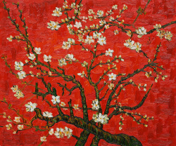 Vincent Van Gogh, Branches Of An Almond Tree In Blossom (Interpretation In Red),