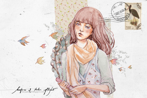 valeriechua: Before I, watercolors on moleskine, PS.