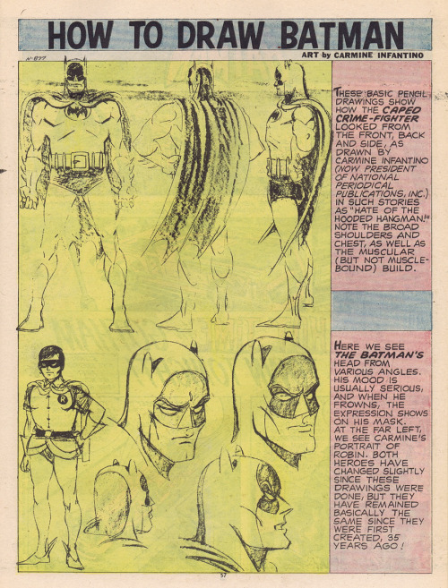 How to Draw Batman by Carmine Infantino. Scanned from Limited Collectors’ Edition: Batman (DC Comics/1974)