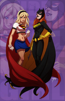 pinkoftheink:  biolumo:  Was just derpin’ around on DeviantArt, and I found this. I’ve always liked their animated series costumes (Especially Supergirl’s gloves) :D  This is so cute :) 