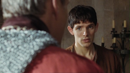 stupidfacesofmerlin:Aw, kicked puppy!Merlin. I want to smish him.D: D: D: