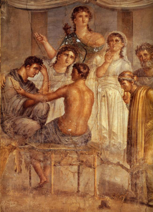 ratak-monodosico:Pompeii, House of the Tragic Poet - ‘Admetus Listening to the Reading of the 