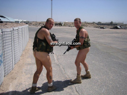 I’ve heard our military boys are not getting the supplies they need, but this is ridiculous!  (And also pretty hot!)