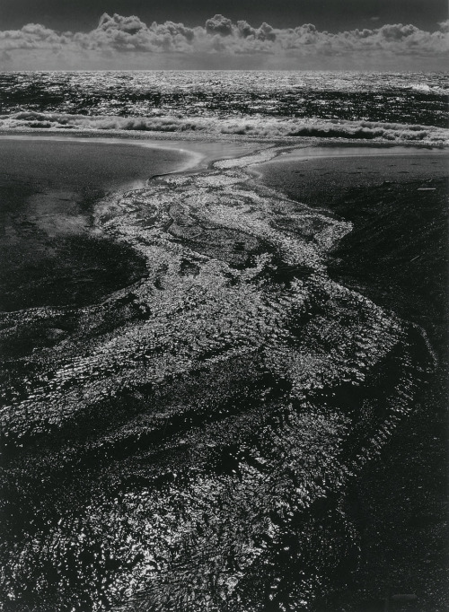 Stream, Sea, Clouds, Rodeo Lagoon, California photo by Ansel Adams, 1962