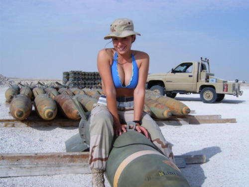 USAF Girl showing her assets