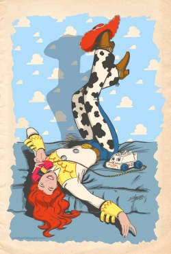 thedailywhat:  Toy Story Fan Art of the Day: “Jessie Pin-Up” by Jason Chalker. Because you were secretly hoping someone would. [superpunch.]  This is adorbs~