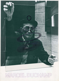 cranberry-hoax:  ratak-monodosico: Marcel Duchamp colour offset lithograph with collage, 1967. 