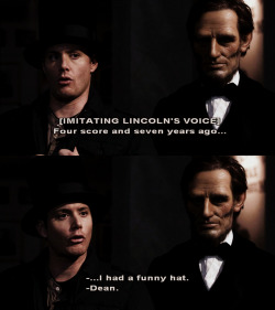 &hellip;.I want a Supernatural/Abraham Lincoln Vampire Hunter crossover.   SOMEONE GET ON THAT.