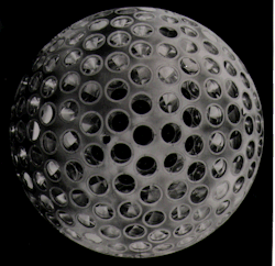 Lageos-1, 1976 The 426 laser reflectors on its surface provide an orbiting laser ranging benchmark for geodynamical studies and detection of Earth&rsquo;s gravitational field perturbations. Each bolt-end inside it carries a message by Carl Sagan, and