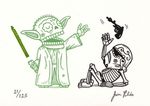 dbsw:  “Dia de los muertos” Yoda and Stormtrooper // by José Pulido (via darkknightofcydonia) 